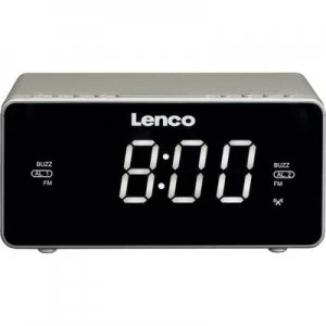 image of Lenco CR-530 Radio alarm clock FM AUX Silver