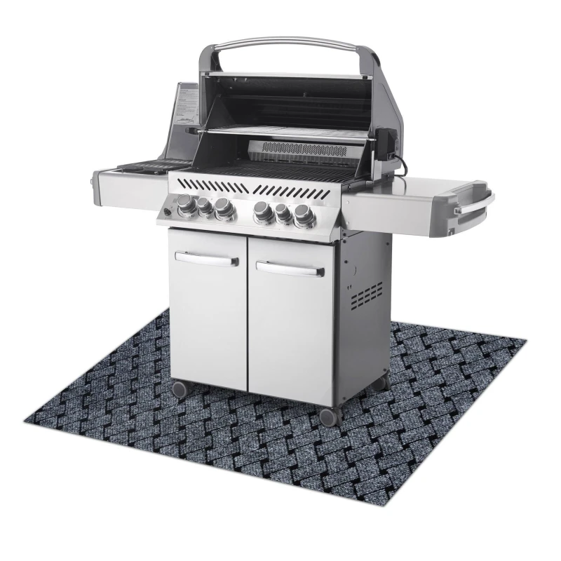 Image of RUGSX Rugsx - vectra 902 protective grill mat for terrace, outdoor - light grey grey 140x200cm @234423
