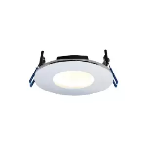 image of Saxby Orbitalplus - Fire Rated Integrated LED 1 Light Bathroom Recessed Light Chrome Plate IP65