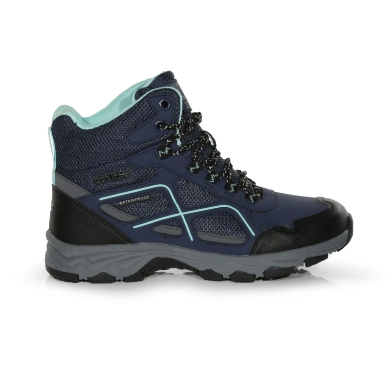 Image of Regatta Womens Vendeavour Waterproof Lace Up Walking Boots UK Size 4 (EU 37) Navy/Amazonite RWF807-M9V-4