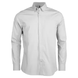 image of Kariban Mens Long Sleeve Washed Poplin Shirt (S) (White)