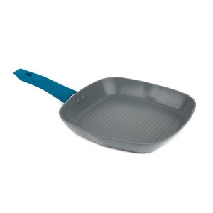 image of Progress 28cm Forged Aluminium Griddle Pan - Teal