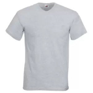 Image of Fruit Of The Loom Mens Valueweight V-Neck, Short Sleeve T-Shirt (M) (Heather Grey)