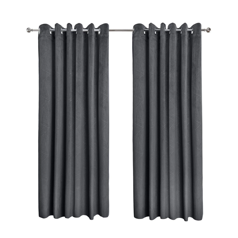 Image of Emma Barclay Blackout Curtains Thermal Velvet Eyelet Midnight Charcoal Grey unisex 117x137cm