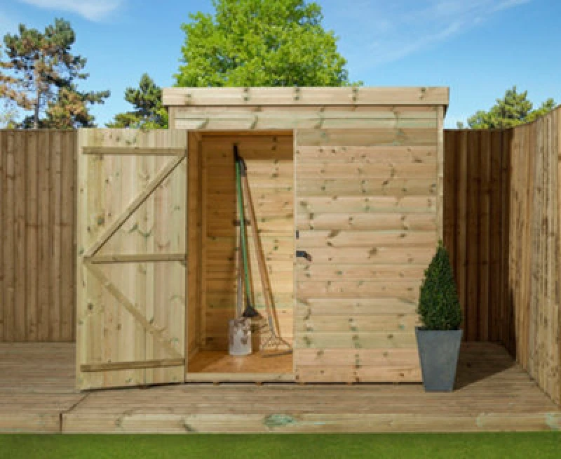 Image of Empire Sheds Empire 1000 Pent 5X3 Pressure Treated Tongue And Groove Wooden Garden Shed Door Left (5' X 3' / 5ft X 3ft) (5X3)