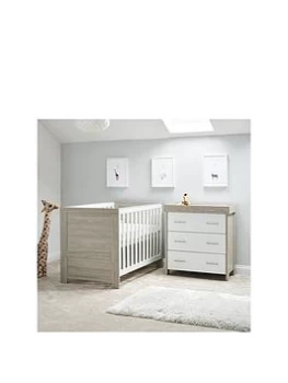 image of Obaby Nika 2 Piece Room Set - Grey Wash/White/Grey