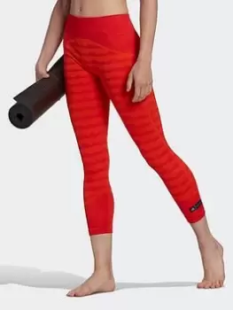 Image of adidas Marimekko Aeroknit 7/8 Tights, Orange Size XS Women