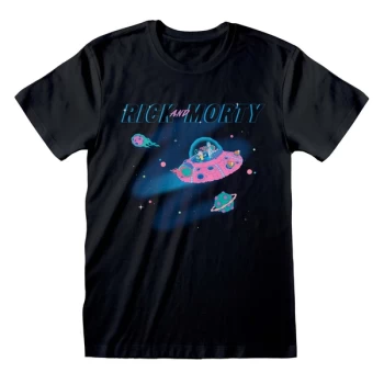 image of Rick And Morty - In Space Unisex Large T-Shirt - Black