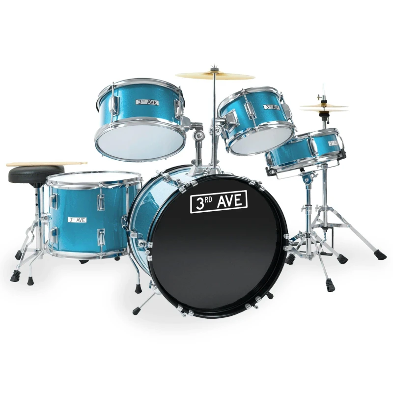 Image of 3rd Avenue 5 Piece Junior Drum Kit Blue unisex 5 Piece