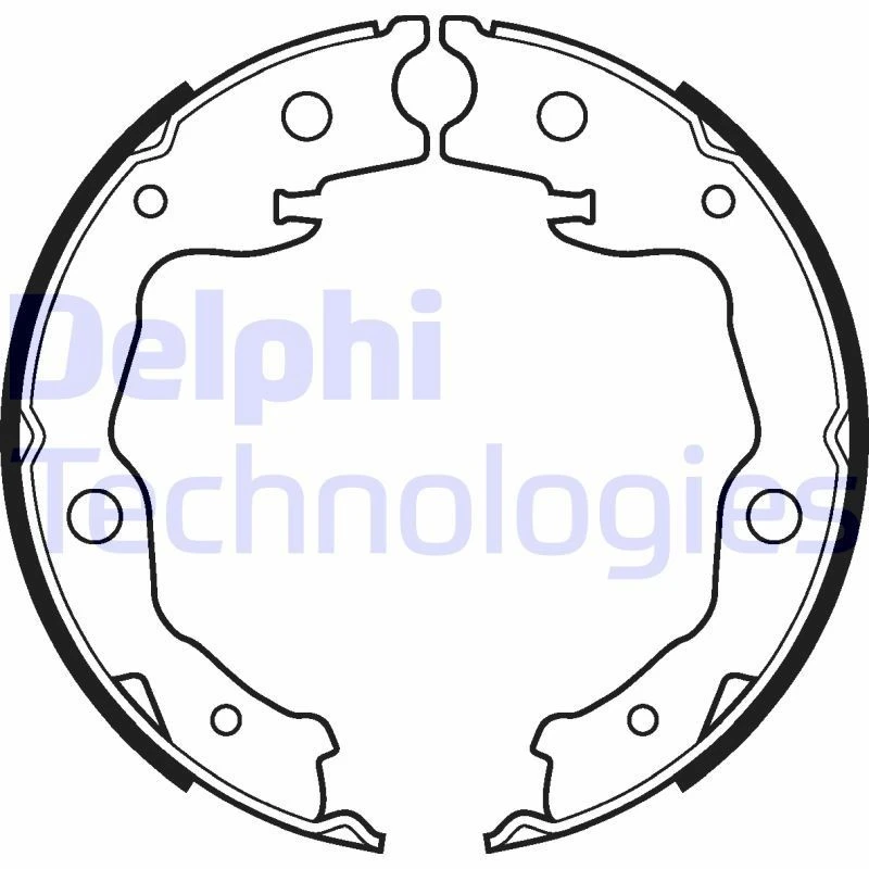 Image of DELPHI Handbrake shoes DELPHI LS2116