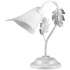 image of Onli Marilena Glass Table Lamp, White, Silver