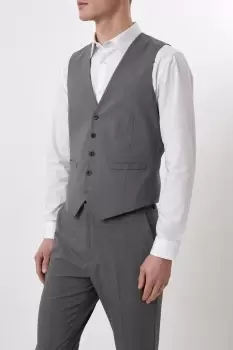 Image of Slim Fit Light Grey Essential Waistcoat
