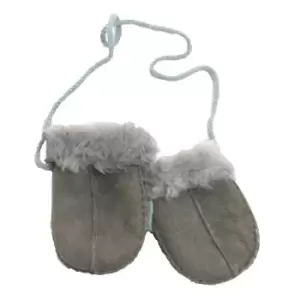 Image of Eastern Counties Leather Baby Sheepskin Mittens (One size) (Grey)