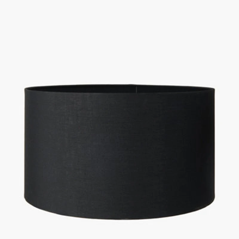 Image of Pacific Lifestyle 30Cm Black Poly Cotton Cylinder Table Lamp Shade Modern Drum Lampshades