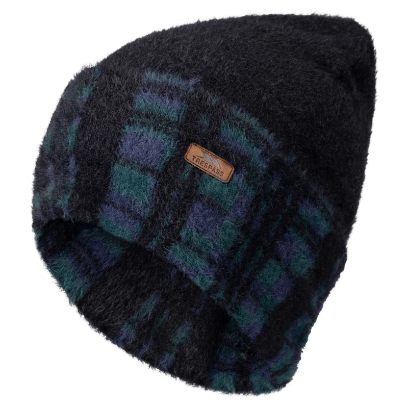 Image of Trespass Trespass Men Atlas Tartan Reversible Beanie in Black One Size Male 5063574711869