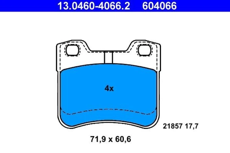 Image of ATE 13.0460-4066.2 Brake pad set excl. wear warning contact Brake Pad Set,disc brake (402)