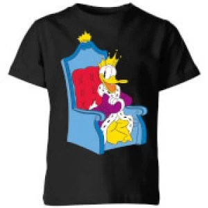 Image of Disney King Donald Kids T-Shirt - Black - 11-12 Years