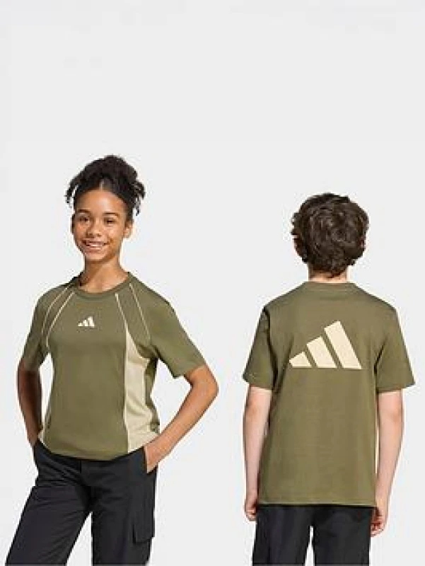 Image of Adidas Kid's T-Shirt adidas Color Block Vert Unisex 11/12 ans
