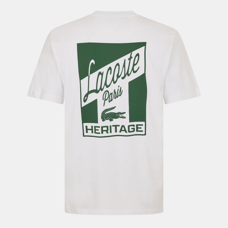 Image of Lacoste Mens Graphic Regular Fit T-Shirt White 001 male 2XL