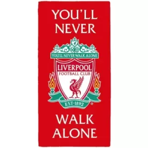 image of Liverpool Fc - You'll Never Walk Alone Crest Bath Towel (One Size) (Red/White/Green) - Red/White/Green