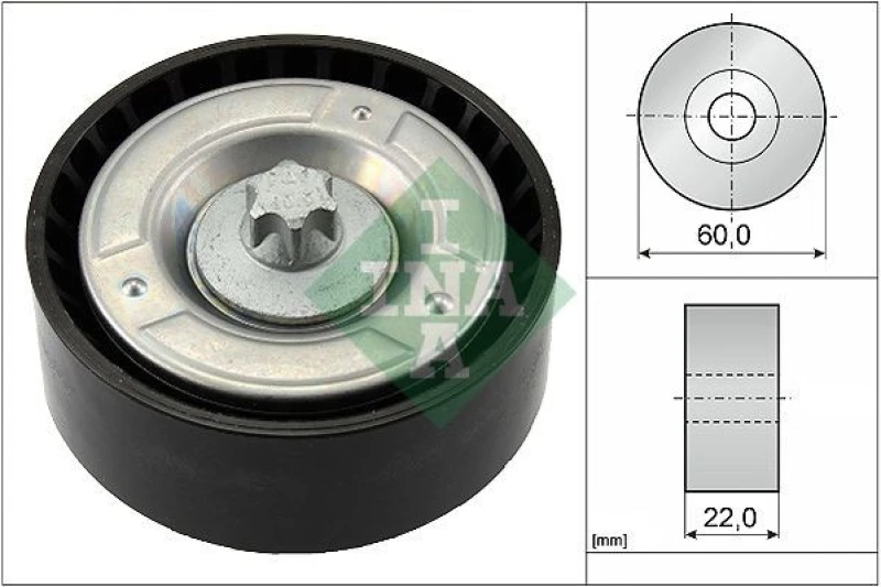 Image of Deflection / guide pulley, V-ribbed belt INA 532 0798 10