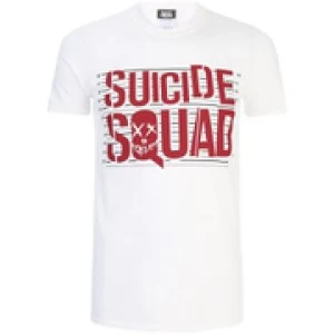 image of DC Comics Mens Suicide Squad Line Up Logo T-Shirt - White