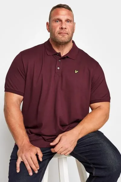 Image of Lyle & Scott Logo Polo Shirt Burgundy L
