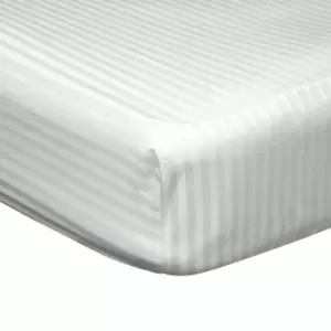 Image of Belledorm 540 Thread Count Satin Stripe Extra Deep Fitted Sheet (Kingsize) (Ivory)