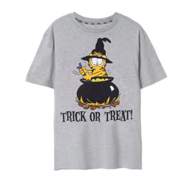 Image of Garfield Garfield Short Sleeved T-Shirt in Grey Size: Small Grey S Unisex 5063203013654