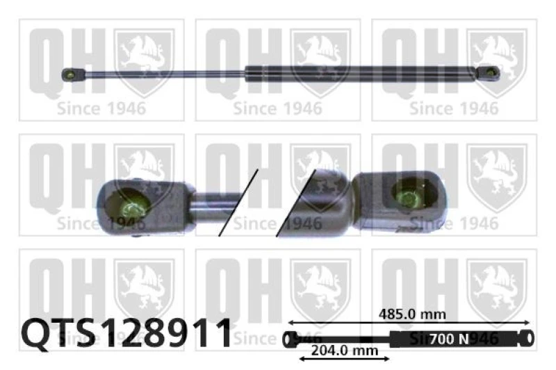 Image of QUINTON HAZELL Tailgate strut QUINTON HAZELL QTS128911