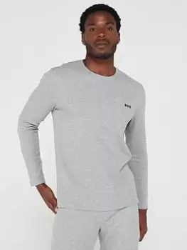 Image of BOSS Bodywear Waffle Long Sleeve Lounge Top, Black, Size 2XL, Men