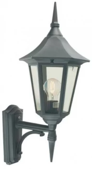 Image of 1 Light Outdoor Wall Lantern Light Black IP54, E27