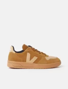 Image of Veja V-10 Suede Trainers - Camel/Desert
