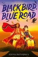 Image of black bird blue road