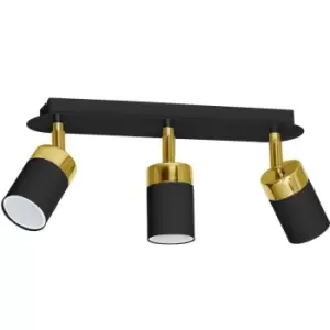 image of Milagro Ceiling Lamp Joker Black/Gold 3 x GU10