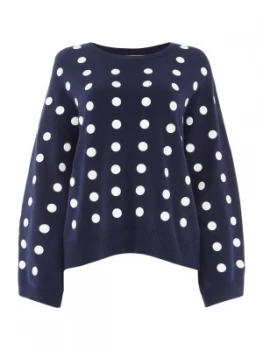 image of Michael Kors Dot oversized jumper Blue