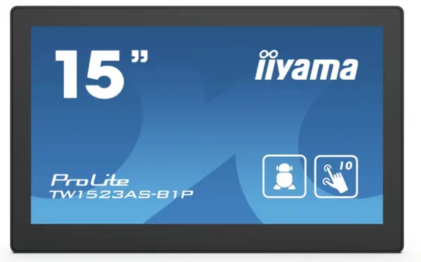 iiyama ProLite TW1523AS-B1P Touch Screen monitor 39.6cm (15.6") 1920 x 1080 pixels Multi-touch Multi-user Black