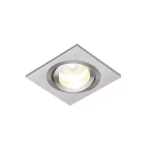 Image of Netlighting Tetra 1 Light Recessed Downlight Brushed Silver Anodised, GU10