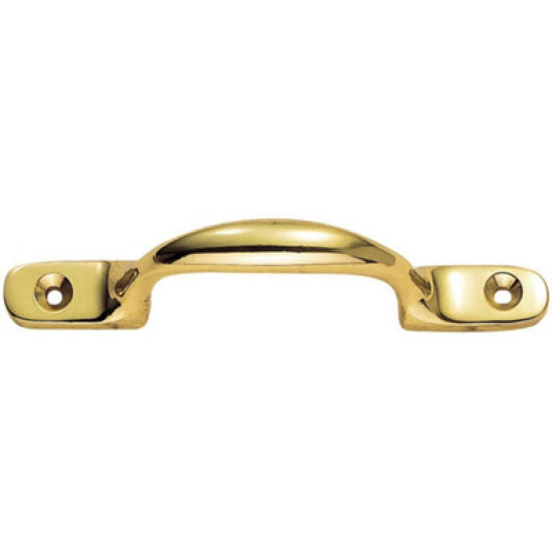 Image of Loops Sash Window Bow Shaped Lift Handle 158 x 12mm 30mm Proj Polished Brass Metallics unisex