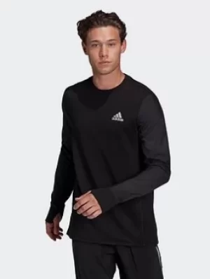 Image of adidas Fast Reflective Crew Sweatshirt, Black Size M Men