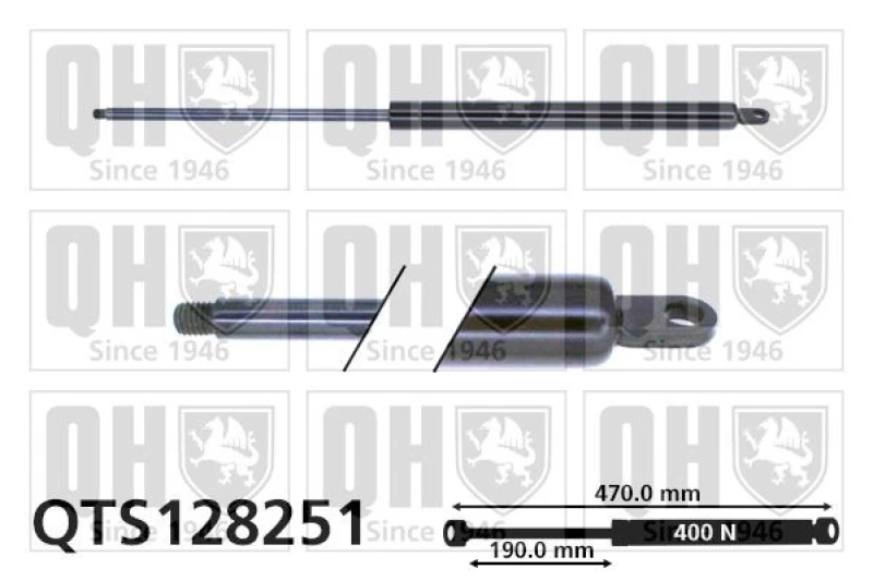 Image of QUINTON HAZELL Tailgate strut QUINTON HAZELL QTS128251