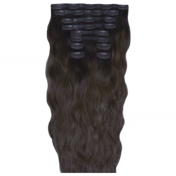 image of Beauty Works 22" Beach Wave Double Hair Extension Set (Various Shades) - 2 Ebony