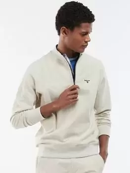 Image of Barbour Rigg Half Zip Sweat, Ecru, Size S, Men