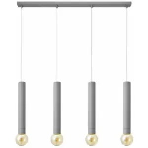 image of Helam Lighting - Helam Tuba Straight Bar Pendant Ceiling Light Grey 100cm