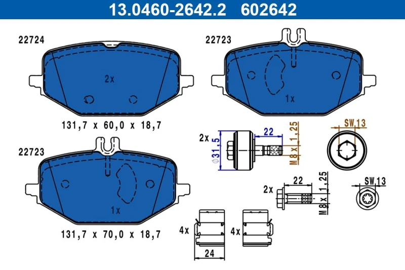 Image of Brake pad set ATE 13.0460-2642.2
