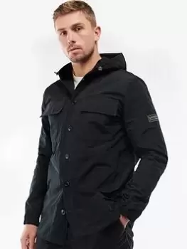 Image of Barbour International Amplifier Hooded Overshirt, Black, Size L, Men