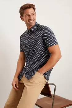 Image of Short Sleeve Navy Tile Festival Print