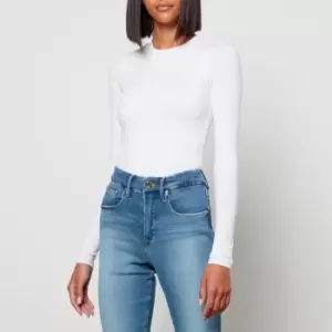 Image of Good American Womens The Crewneck Body Top - White - XXL