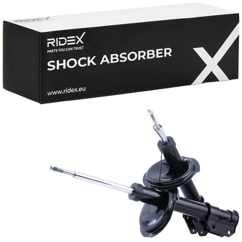 Image of RIDEX 854S18241 Shock absorber Front Axle, Gas Pressure, Twin-Tube, Suspension Strut, Top pin Shock Absorber (854)