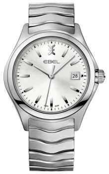 EBEL Mens Wave Stainless Steel Bracelet Silver Dial Watch